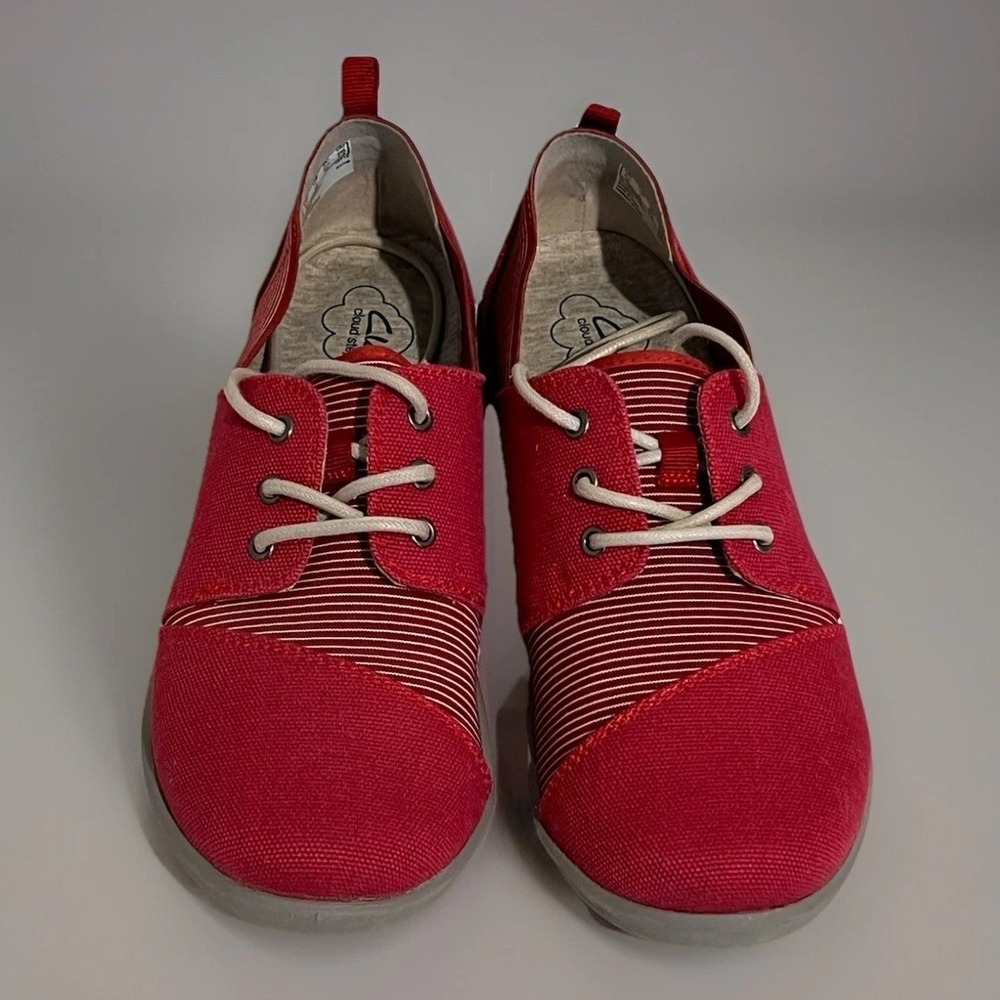 Clark Cloudsteppers Sillian Joss Shoes Red Wrap Sneakers Size 7